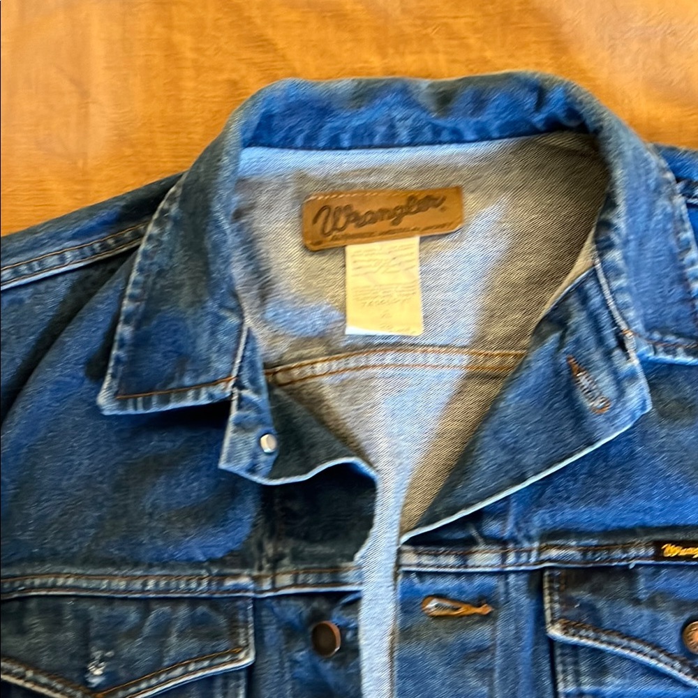 Well-worn Wrangler Men’s Blue Denim Jacket